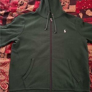 Polo Ralph Lauren Double-Knit Dark Forest Green Zip Up Hoodie